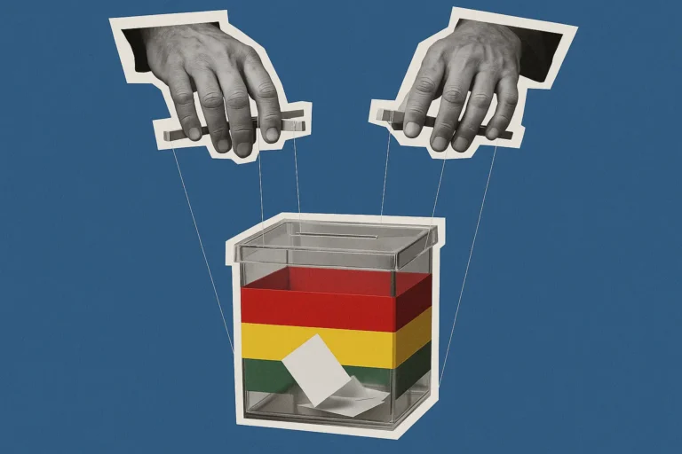 Dos manos junto a una urna