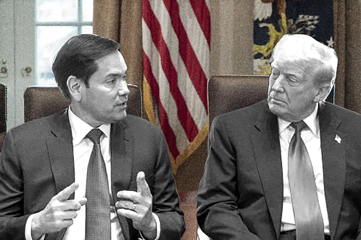 Trump y Marco Rubio en una foto en blanco y negro