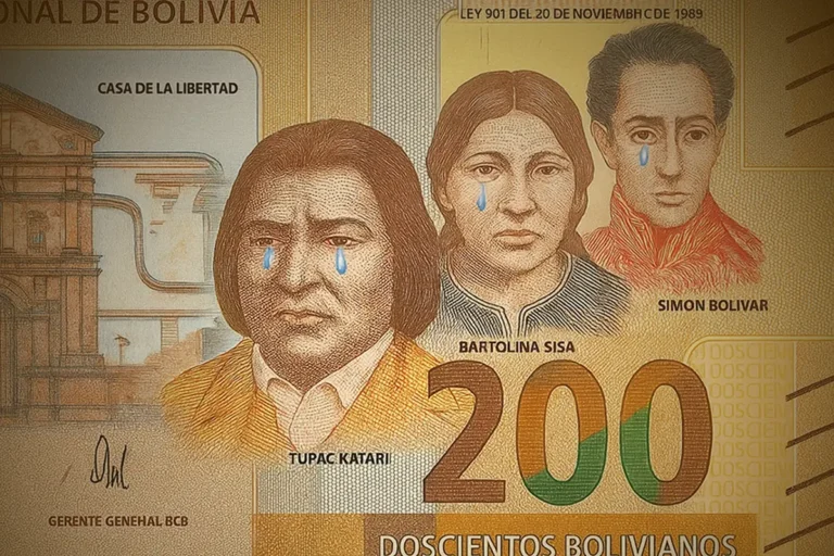 Billete con personajes que lloran