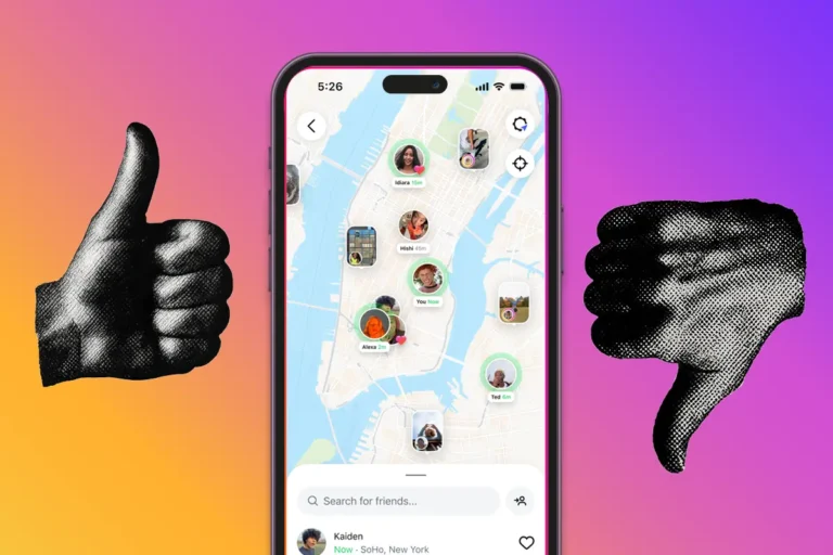 Una mano con el pulgar arriba y la otra abajo, representando lo bueno o lo malo de Instagram Maps