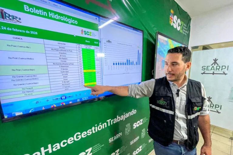 Santa Cruz en alerta por lluvias persistentes y riesgo de crecida del río Piraí