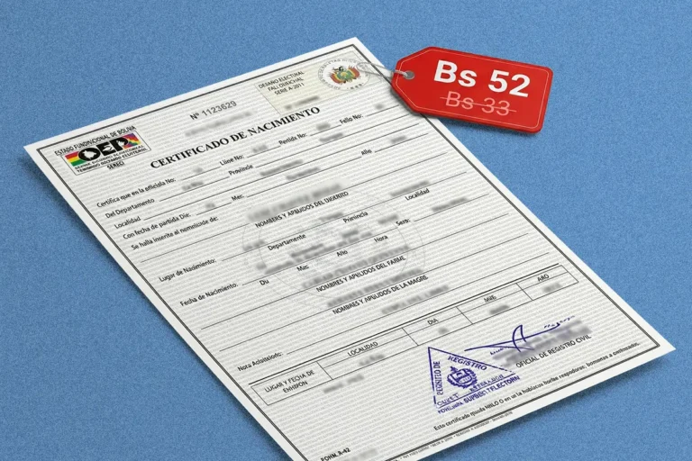 Precio certificado de nacimiento