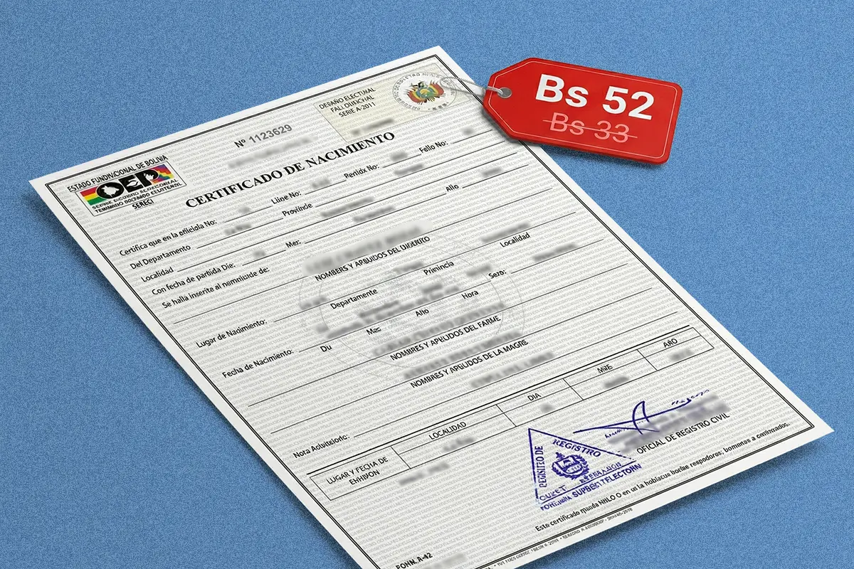 Precio certificado de nacimiento