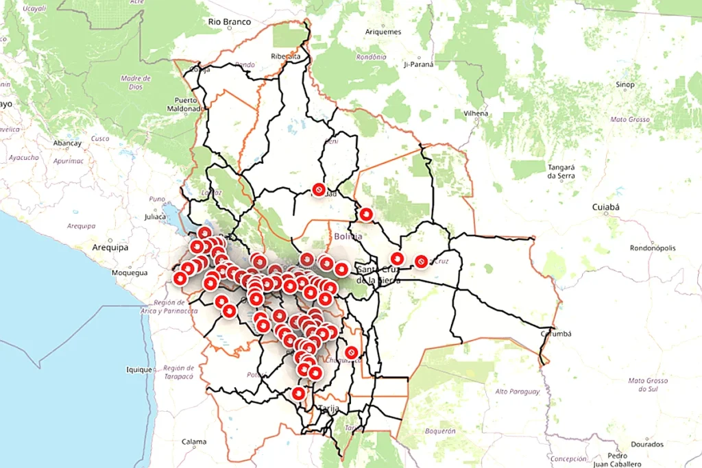 En el mapa de la ABC se registran 95 bloqueos en el país este sábado