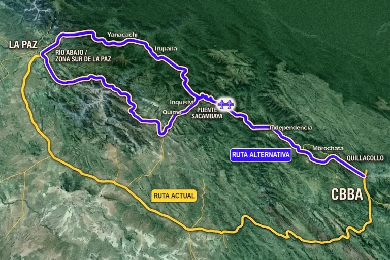 Tras el cerco a La Paz, se reactiva la propuesta de una ruta alterna a Cochabamba